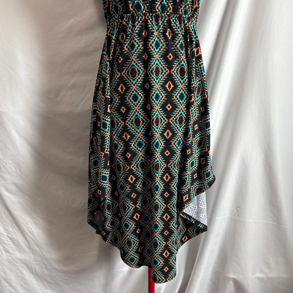 Xhilaration Black and Teal High Low Dress - Picture 3 of 7